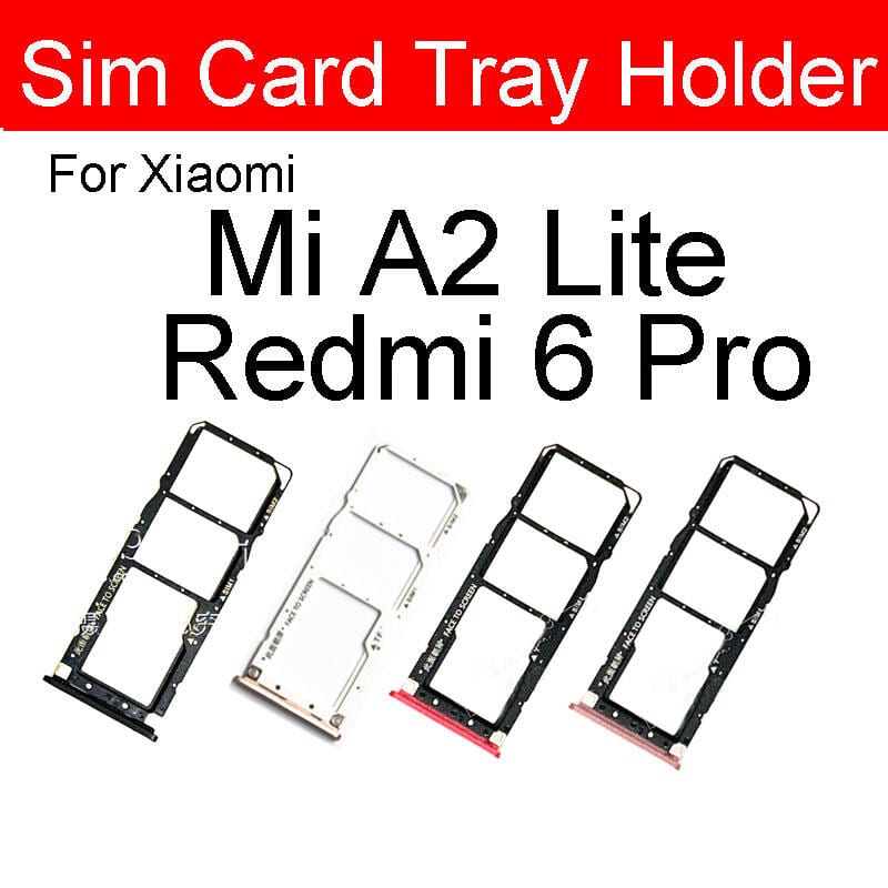 Xiaomi A2 Lite/ Redmi 6 Pro Sim Tray Micro SD Card Slot with Sim Ejector Pin Replacement Part