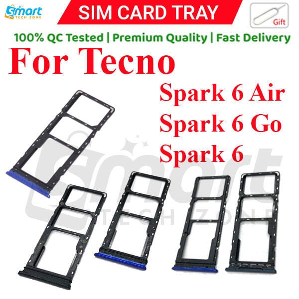 Tecno Spark 6/ 6 Air/ 6 Go Sim Tray Micro SD Card Slot with Sim Ejector Pin Replacement Part