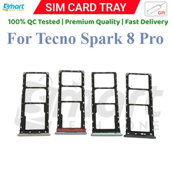 Tecno Spark 8 Pro Sim Tray Micro SD Card Slot with Sim Ejector Pin Replacement Part