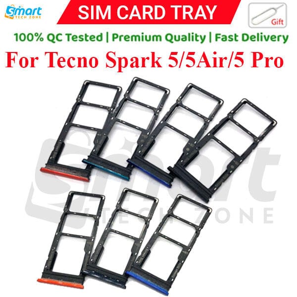 Tecno Spark 5 5 Air 5 Pro Sim Tray Micro SD Card Slot with Sim Ejector Pin Replacement Part