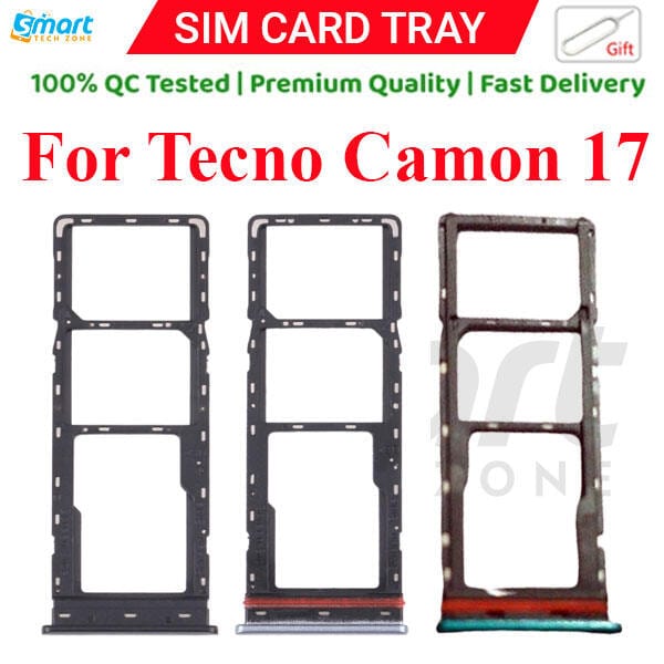 Tecno Camon 17 Sim Tray Micro SD Card Slot with Sim Ejector Pin Replacement Part