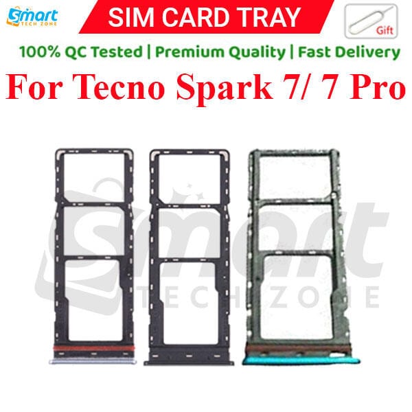 Tecno Spark 7/ 7 Pro Sim Tray Micro SD Card Slot with Sim Ejector Pin Replacement Part
