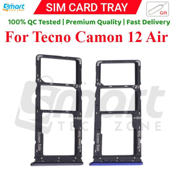 Tecno Camon 12 Air KC3 Sim Tray Micro SD Card Slot with Sim Ejector Pin Replacement Part