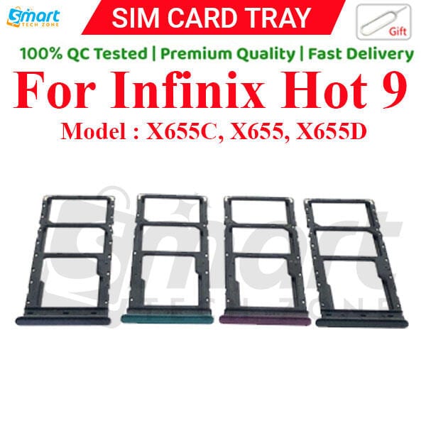 For Infinix Hot 9 (X655C X655 X655D) Sim Tray Micro SD Card Slot with Sim Ejector Pin Replacement Part