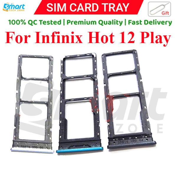 For Infinix Hot 12 Play (X6816C X6816) Sim Tray Micro SD Card Slot with Sim Ejector Pin Replacement Part