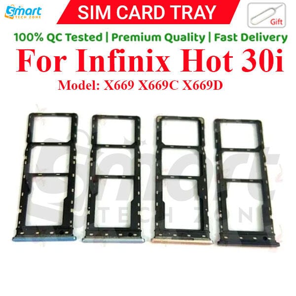 For Infinix Hot 30i (X669 X669C X669D) Sim Tray Micro SD Card Slot with Sim Ejector Pin Replacement Part
