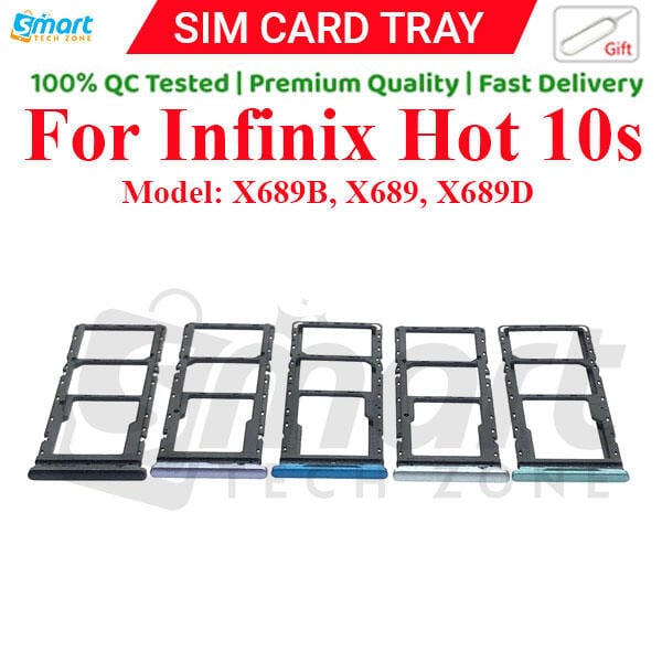 For Infinix Hot 10s X689B X689 X689D Sim Tray Micro SD Card Slot with Sim Ejector Pin Replacement Part