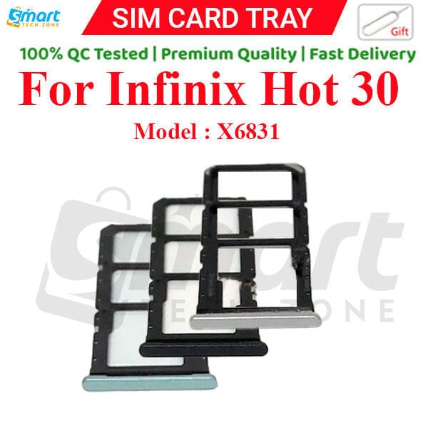 For Infinix Hot 30 X6831 Sim Tray Micro SD Card Slot with Sim Ejector Pin Replacement Part