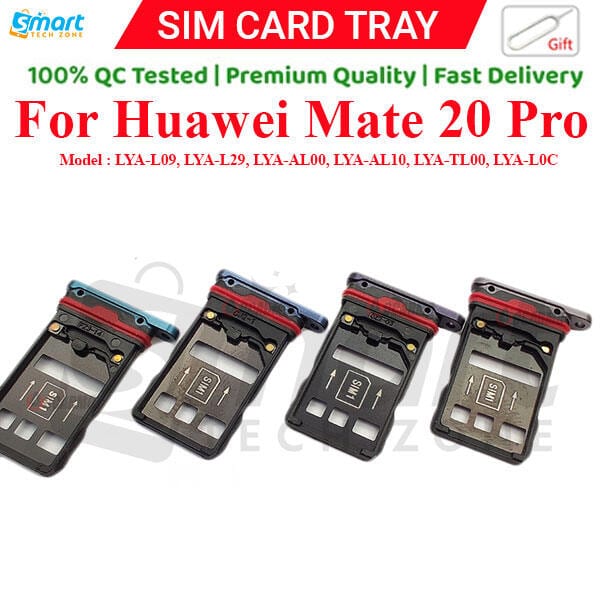 For Huawei Mate 20 Pro Sim Tray Micro SD Card Slot with Sim Ejector Pin Replacement Part