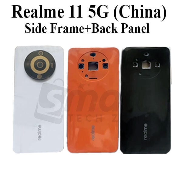 For Realme 11 5G (China) Side Frame + Back Panel Housing + Camera Glass Back shell Replacement Spare Parts