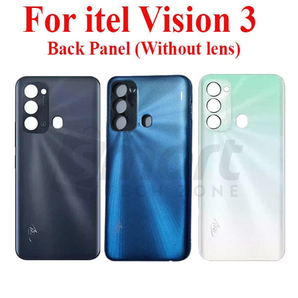 For itel Vision 3 Back Panel/Backshell/ Casing + Without Camera Lens + Side Buttons With Logo-All Colors Available