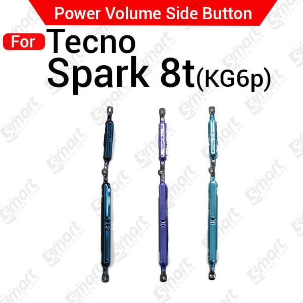 Compatible with Tecno Spark 8t External Side Buttons Volume Control Button Outside Side Keys