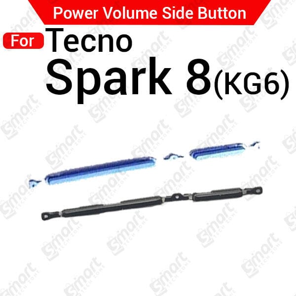 Compatible with Tecno Spark 8 KG6 External Side Buttons Volume Control Button Outside Side Keys