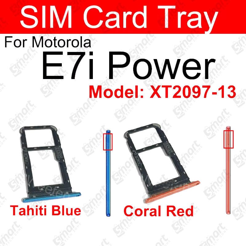 For Motorola E7i Power XT2097-13 Sim Tray Micro SD Card Slot with Sim Ejector Pin Replacement Part