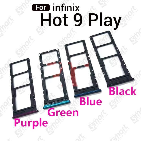 For Infinix Hot 9 Play X680 Sim Tray Micro SD Card Slot with Sim Ejector Pin Replacement Parts