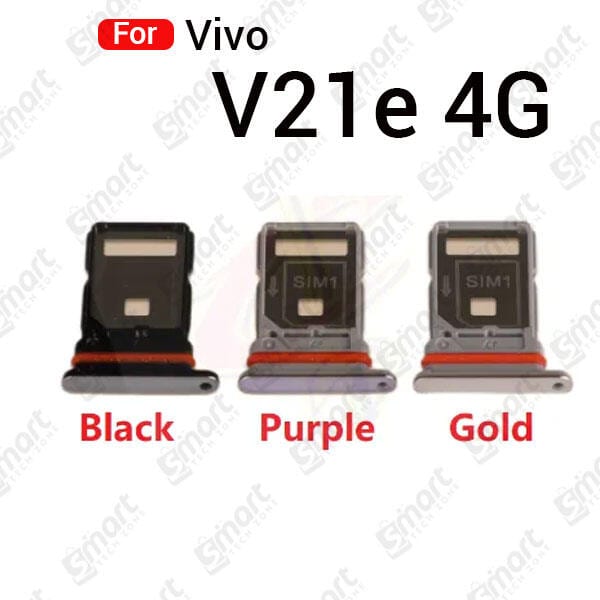 For Vivo V21e 4G Sim Tray Micro SD Card Slot with Sim Ejector Pin Replacement Parts
