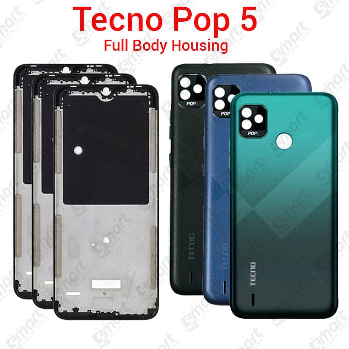 For Tecno Pop 5 BD2 Full Body Housing With Camera Glass (LCD Frame, Side/Middle Frame, Back Panel/Backshell)