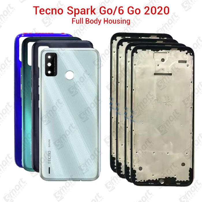 For Tecno Spark Go 6 Go 2020 Full Body Housing With Camera Glass (LCD Frame, Side/Middle Frame, Back Panel/Backshell)