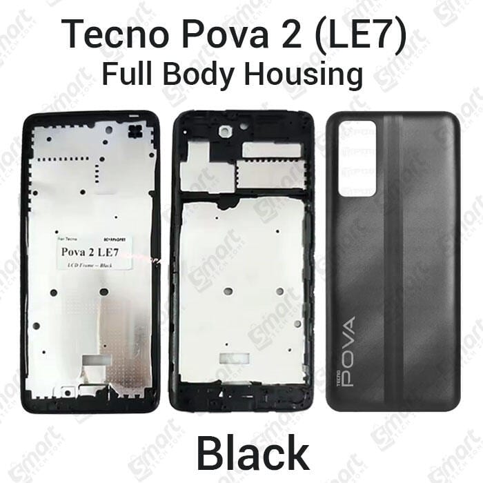 For Tecno Pove 2 LE7 Full Body Housing With Camera Glass (LCD Frame, Side/Middle Frame, Back Panel/Backshell)