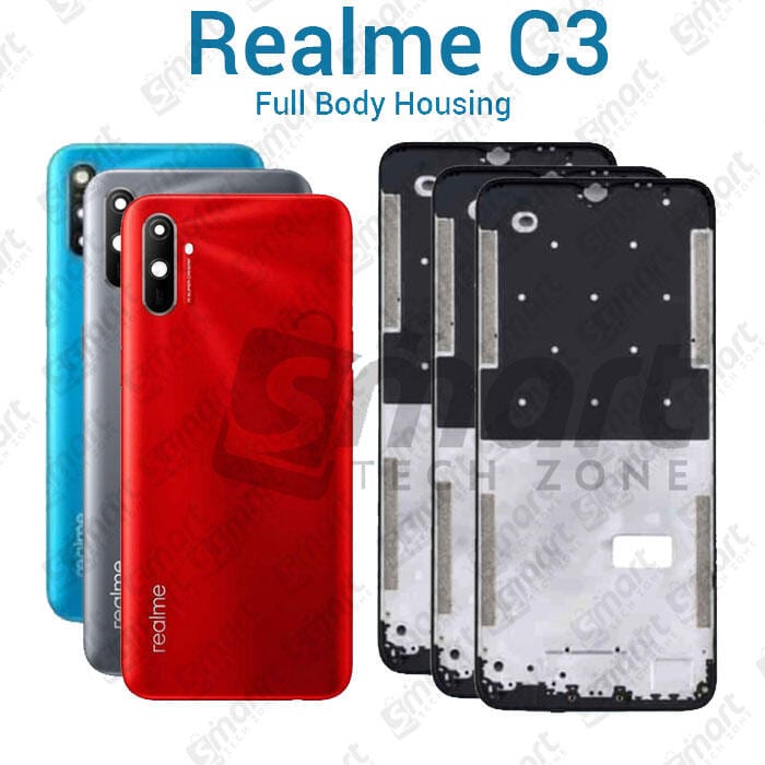 For Realme C3 Full Body Housing With Camera Glass (LCD Frame, Side/Middle Frame, Back Panel/Backshell)