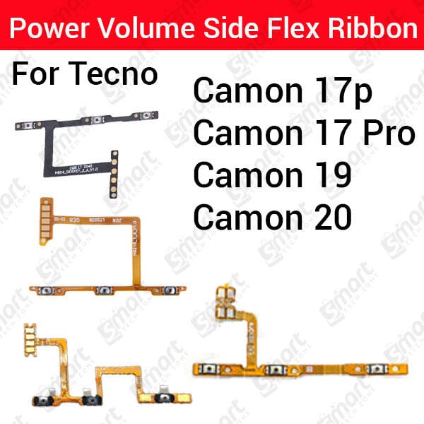Tecno Camon 17p 17 Pro 19 20 Power on / off Switch Button Side Volume Up Down Buttons Flex Cable Replacement Parts