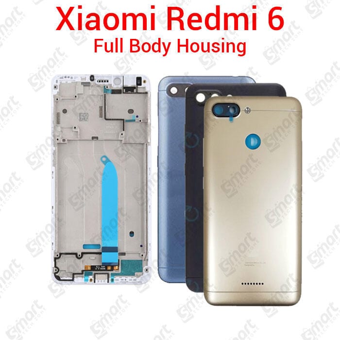 For Xiaomi Redmi 6 Full Body Housing With Camera Glass (LCD Frame, Side/Middle Frame, Back Panel/Backshell)