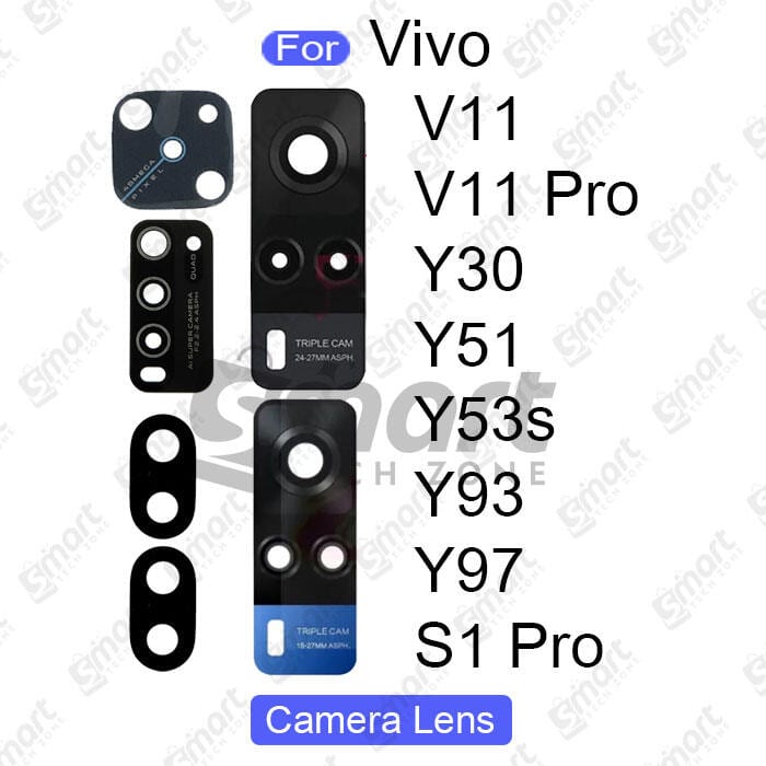 Camera Main Glass Lens for Vivo V11 V11 Pro Y30 Y51 Y53s Y93 Y97 S1 Pro Replacement Part (Not Tempered Camera Glass Protector)