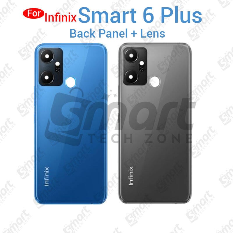 Infinix Smart 6 Plus Back Panel/Backshell/ Casing + With Camera Lens + Side Buttons With Logo-All Colors Available
