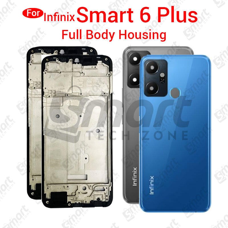 For Infinix Smart 6 Plus Full Body Housing With Camera Glass (LCD Frame, Side/Middle Frame, Back Panel/Backshell)