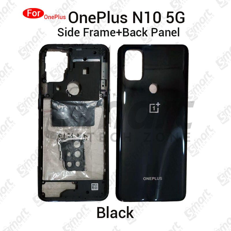 For OnePlus Nord N10 5G Side Frame + Back Panel Housing + Camera Glass Back shell Replacement Spare Parts
