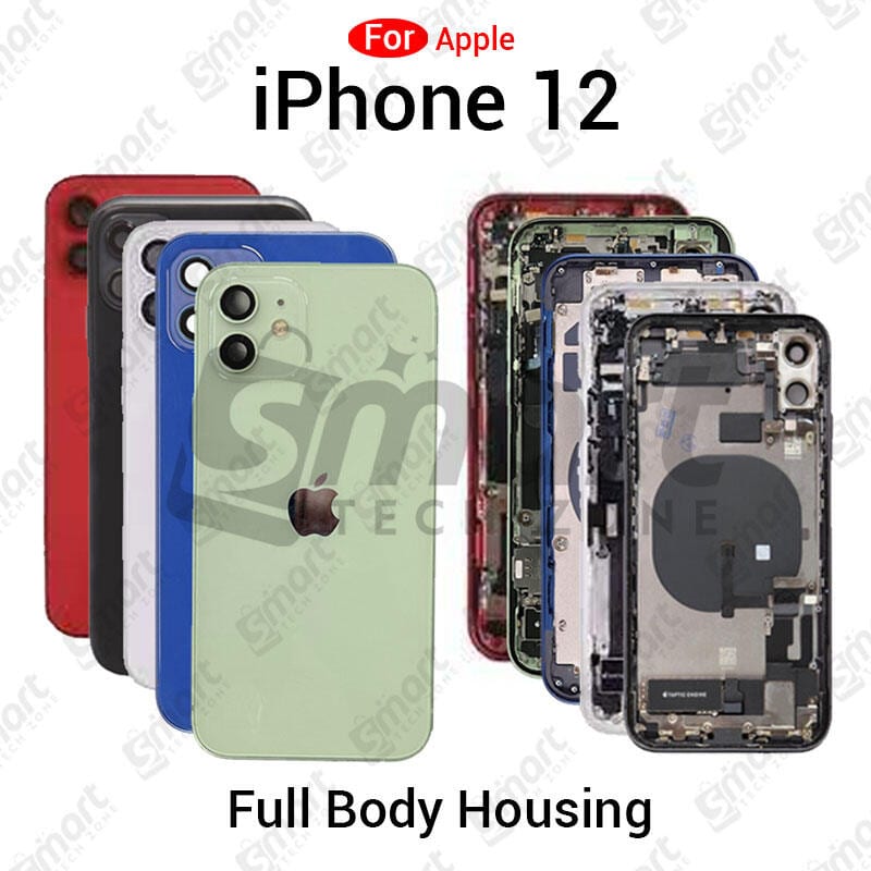 Full Body Housing Power Volume Flex Cable Replacement Outside Key and Sim Tray For Apple iPhone 12 (Without Taptic Engine)