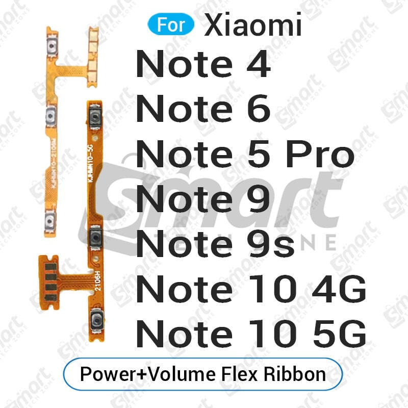 Xiaomi Redmi Note 4 5 Pro 6 9 9s 10 4G 5G Power on / off Switch Button Side Volume Up Down Buttons Flex Cable Replacement Parts