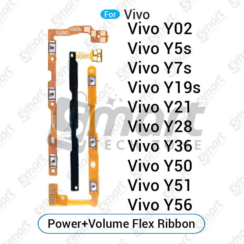 Vivo Y02 Y5s Y7s Y19s Y21 Y28 Y36 Y50 Y51 Y56 Power on / off Switch Button Side Volume Up Down Buttons Flex Cable Replacement Parts