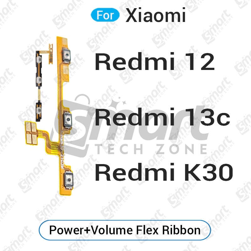 Xiaomi Redmi 12 13c K30 Power on / off Switch Button Side Volume Up Down Buttons Flex Cable Replacement Parts