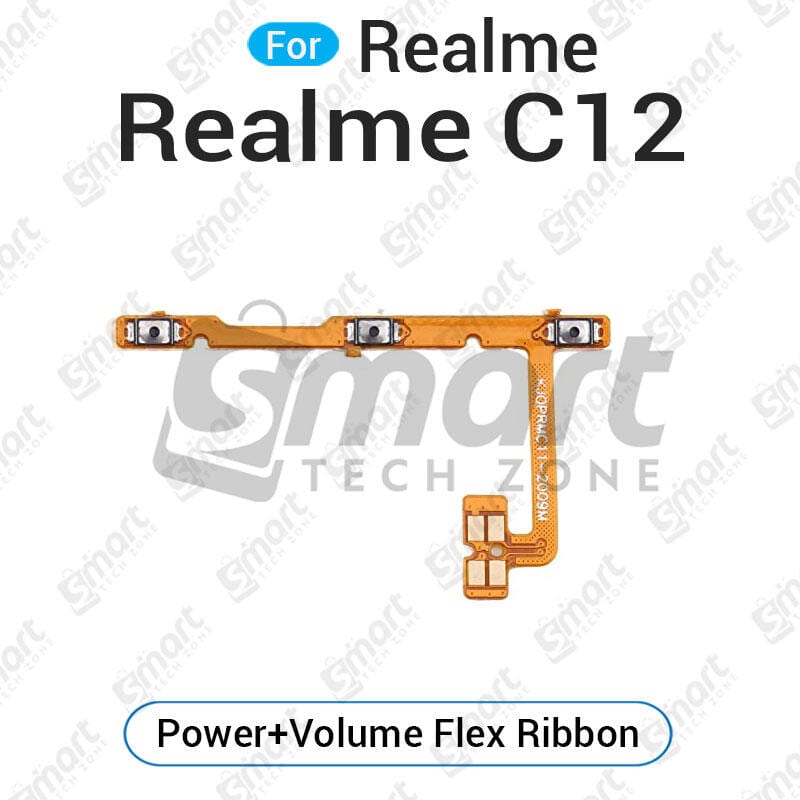 Realme C12 RMX2189 Power on / off Switch Button Side Volume Up Down Buttons Flex Cable Replacement Parts