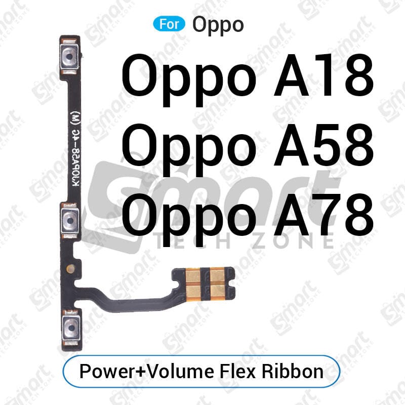 Oppo A18 A58 A78 4G Power on / off Switch Button Side Volume Up Down Buttons Flex Cable Replacement Parts
