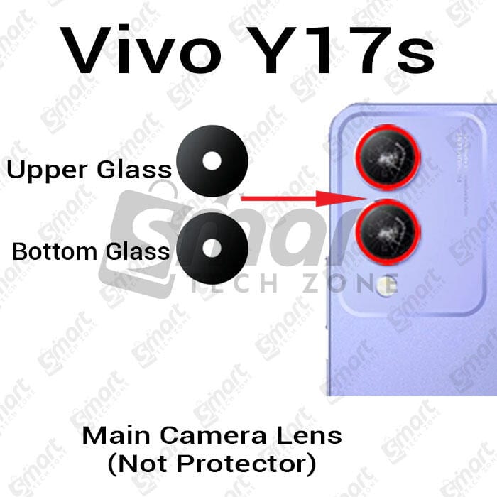 Camera Main Glass Lens for Vivo Y17s Replacement Part (Not Tempered Camera Glass Protector)