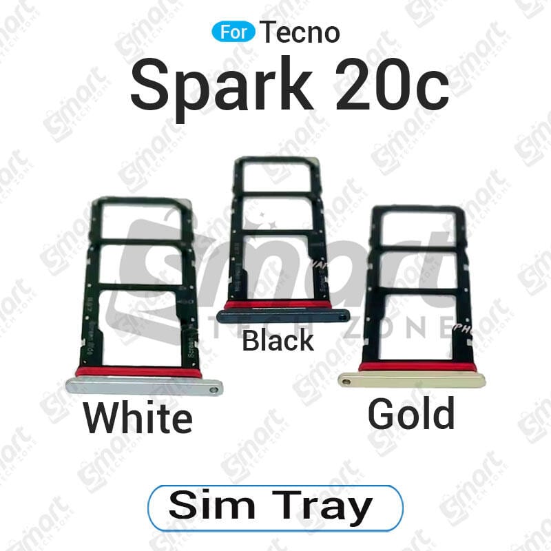 Tecno Spark 20c BG7n BG7 Sim Tray Micro SD Card Slot with Sim Ejector Pin Replacement Part