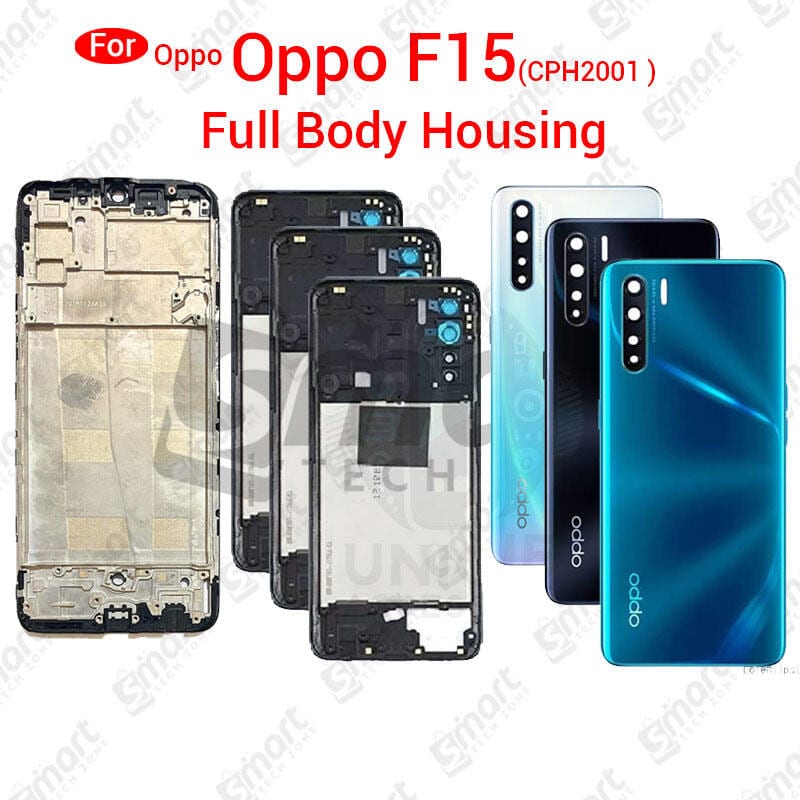For Oppo F15 CPH2001 Full Body Housing With Camera Glass (LCD Frame, Side/Middle Frame, Back Panel/Backshell)