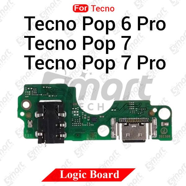 Charging Logic Board For Tecno Pop 6 Pro 7 7 Pro Charging Port USB Plug PCB Dock Connector Spare parts