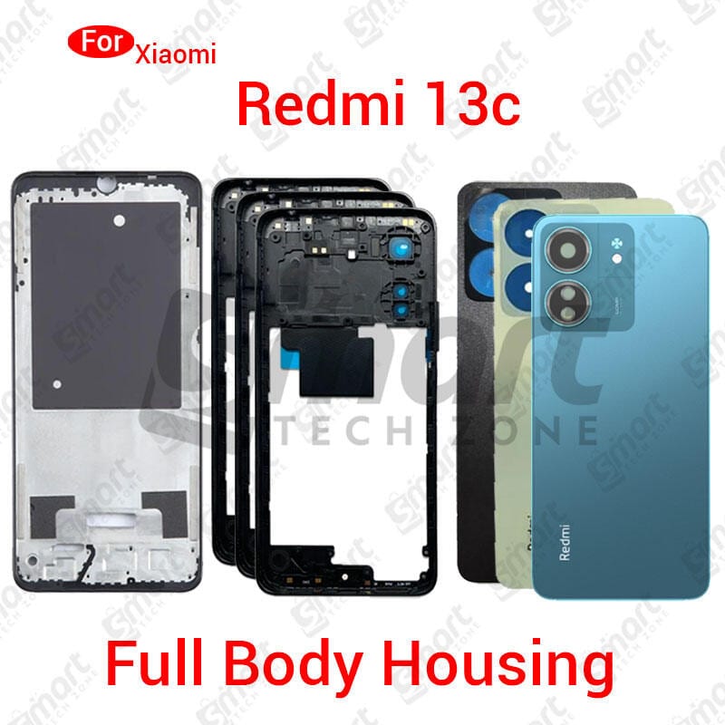 For Xiaomi Redmi 13c 4G Full Body Housing With Camera Glass (LCD Frame, Side/Middle Frame, Back Panel/Backshell)
