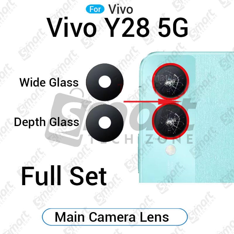 Main Camera Glass/ Lens For Vivo Y28 5G Replacement Part (Not Tempered Camera Glass Protector)