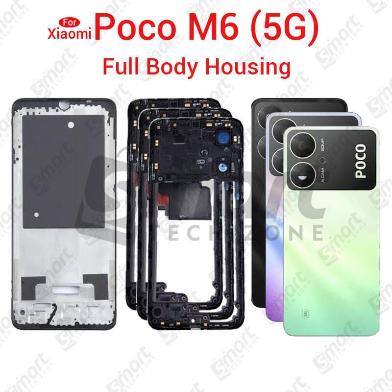 For Xiaomi Poco M6 5G Full Body Housing With Camera Glass (LCD Frame, Side/Middle Frame, Back Panel/Backshell)