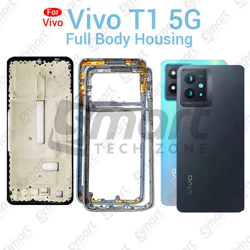 For Vivo T1 5G Full Body Housing With Camera Glass (LCD Frame, Side/Middle Frame, Back Panel/Backshell)