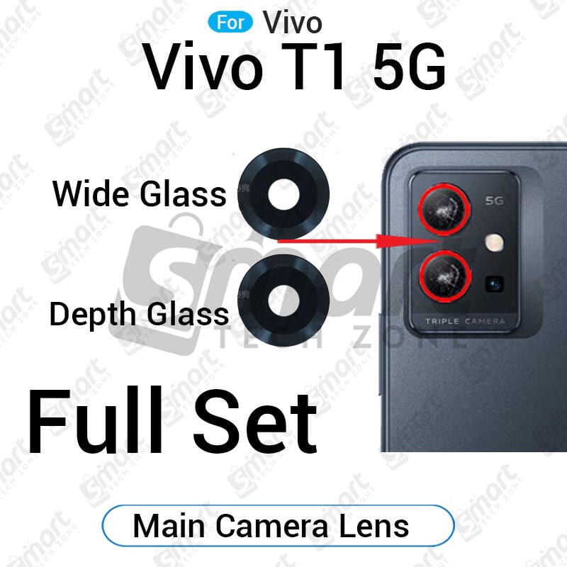 Camera Main Glass Lens for Vivo T1 5G Replacement Part (Not Tempered Camera Glass Protector)