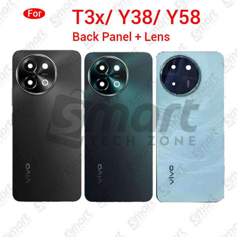 For Vivo T3x Y38 Y58 Back Panel/ Backshell/ Camera Lens Casing Logo-All Colors Available