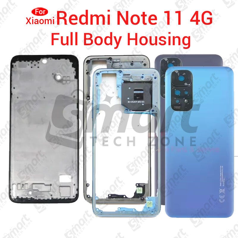 Fo Xiaomi Redmi Note 11 4G Full Body Housing With Camera Glass (LCD Frame, Side/Middle Frame, Back Panel/Backshell)