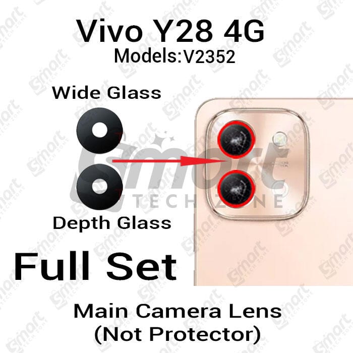 Main Camera Glass/ Lens For Vivo Y28 4G Replacement Part (Not Tempered Camera Glass Protector)