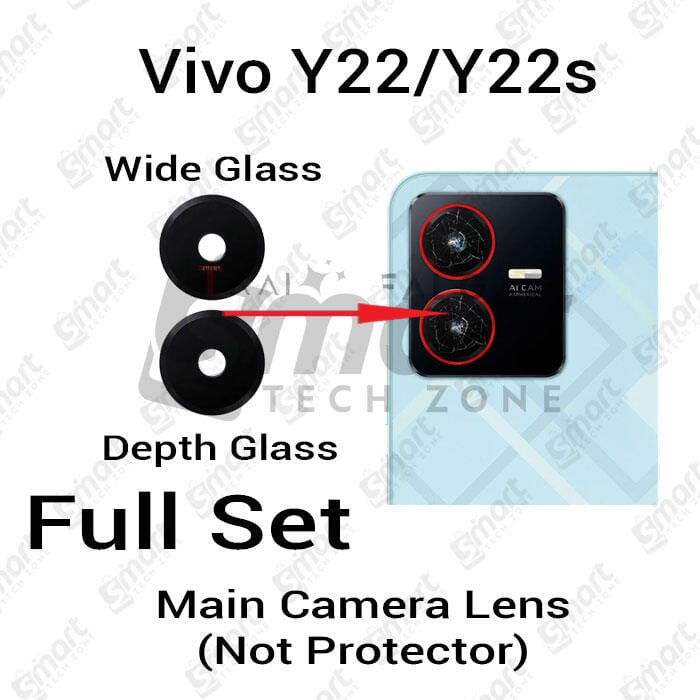 Main Camera Glass / Lens For Vivo Y22 Y22s  Replacement Part (Not Tempered Camera Glass Protector)