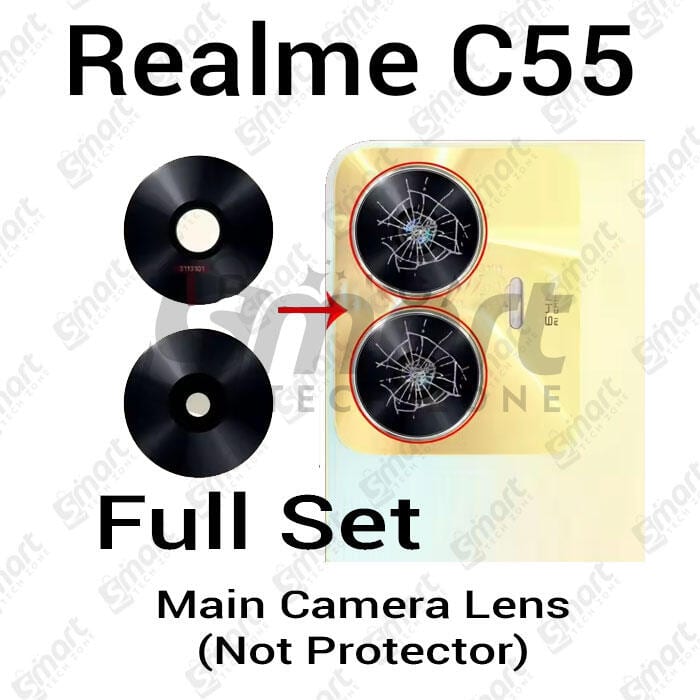 Main Camera Glass / Lens For Realme C55 Replacement Part (Not Tempered Camera Glass Protector)